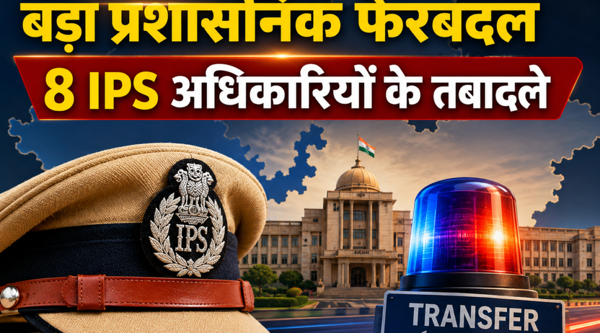 मध्य प्रदेश में बड़ा प्रशाासनिक फेरबदल: 8 IPS अधिकारियों के तबादले, आदेश जारी